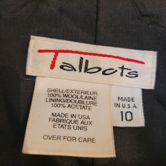 Vintage Talbots double-breasted blazer in black wool gold-toned buttons sz 10 - Picture 7 of 7